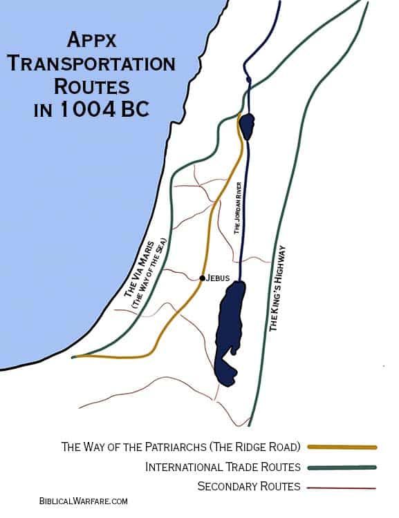 Transportation routes when Jerusalem became the city of David