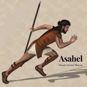 Image of the warrior Asahel running, one of David's mighty men.